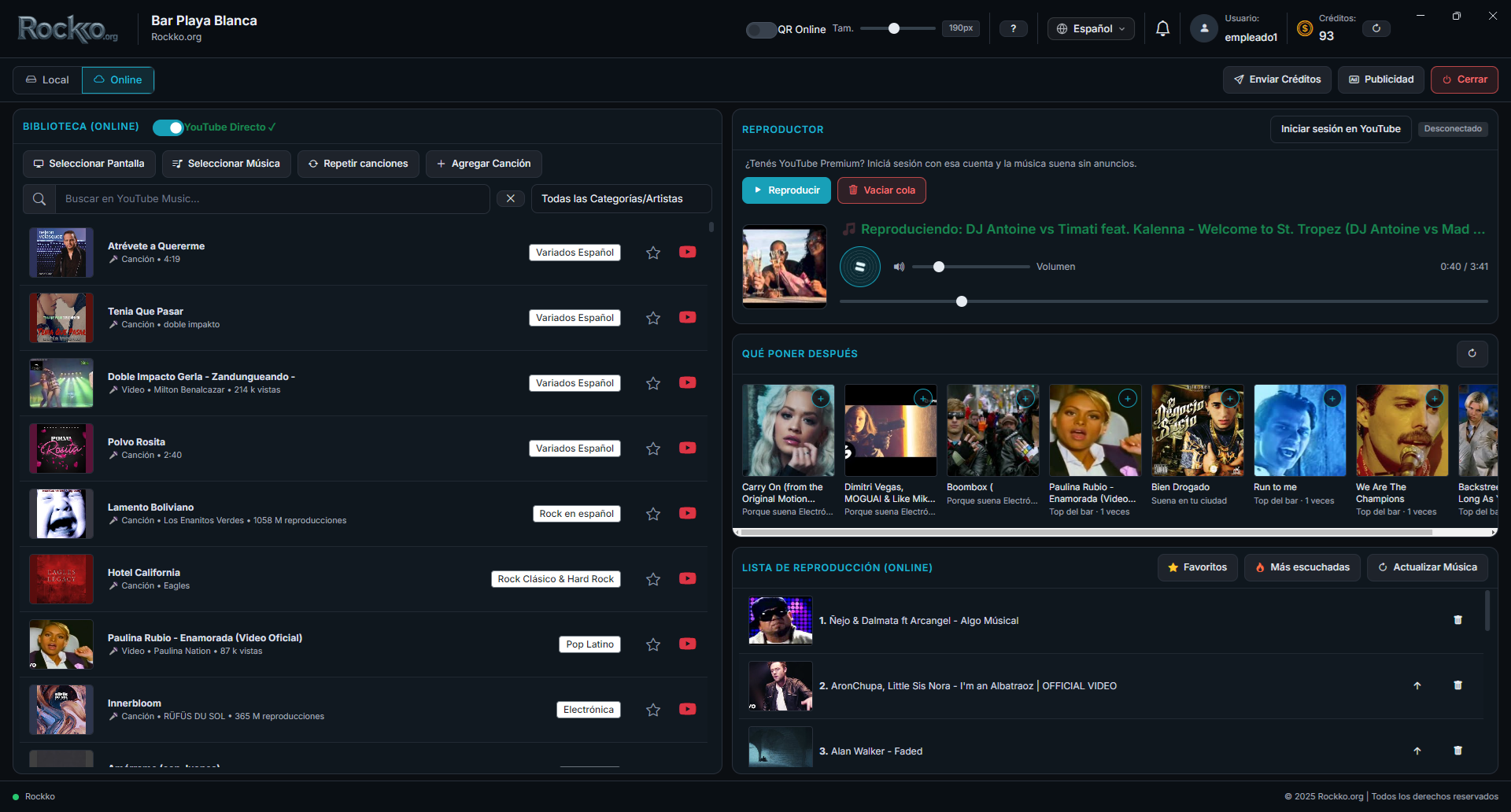 Rockola frontend